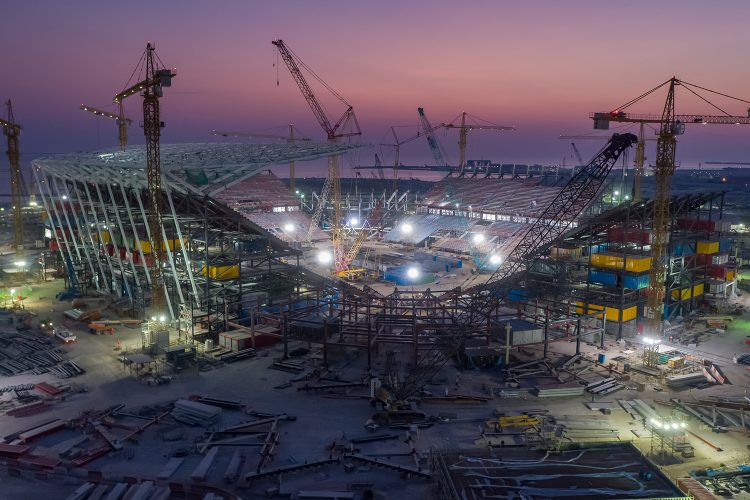 Ras Abu Aboud Stadium Aerials arquitectura sostenible