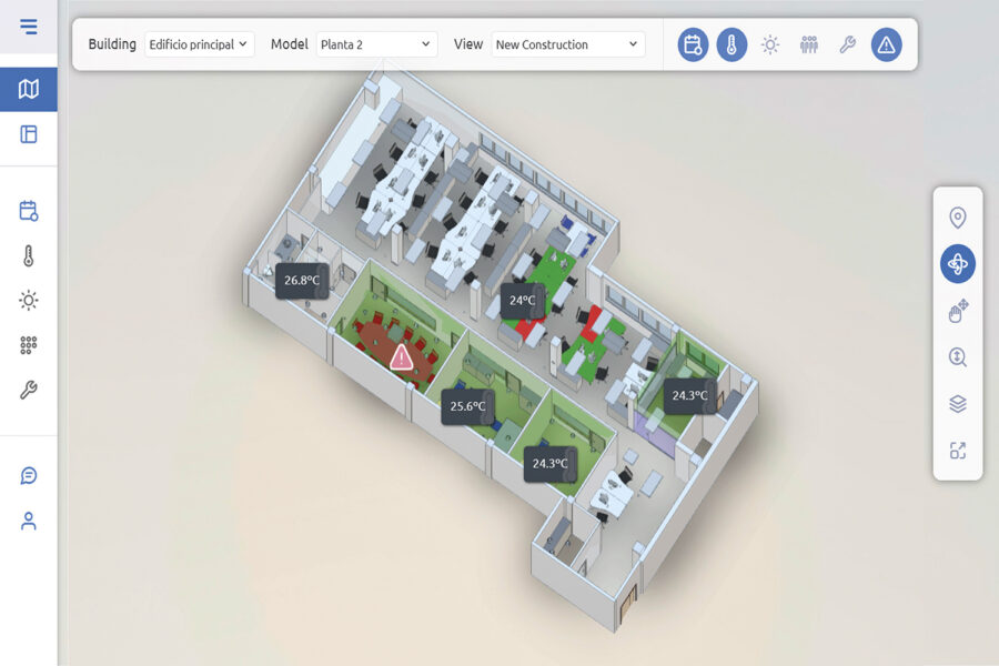 Diseño BIM regulación temperatura en diferentes salas