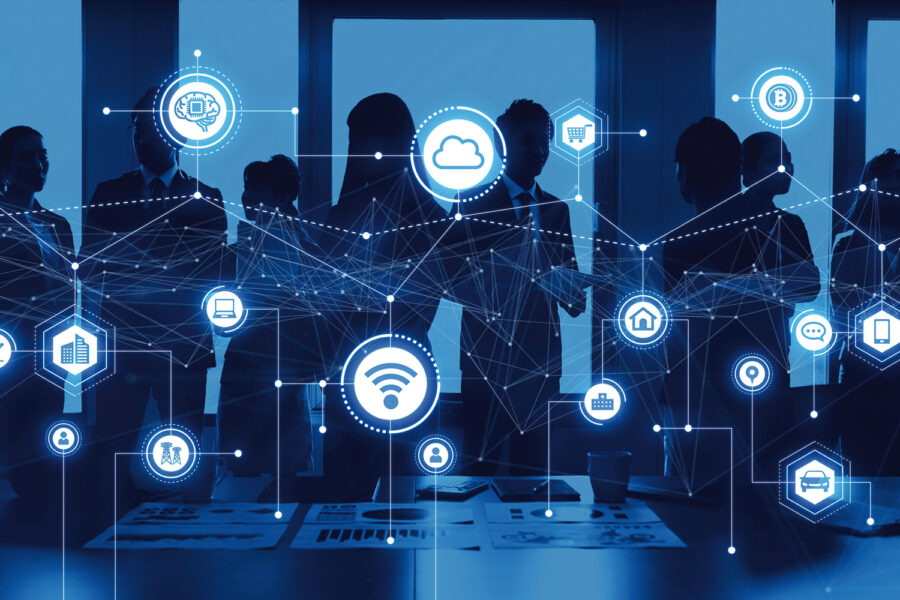 Network business concept. Communication network.