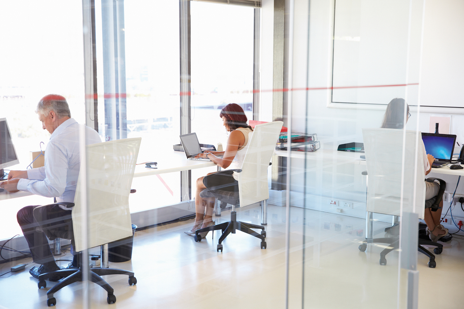 Group of people working in a modern office