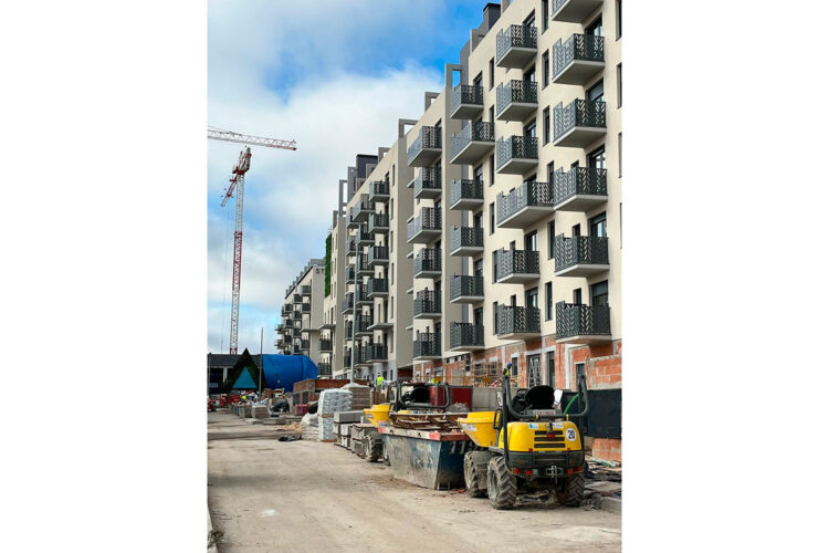 Edificio en construcción obras grúa, Andimat